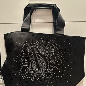 Victoria's Secret Black Tote with Sparkling Design